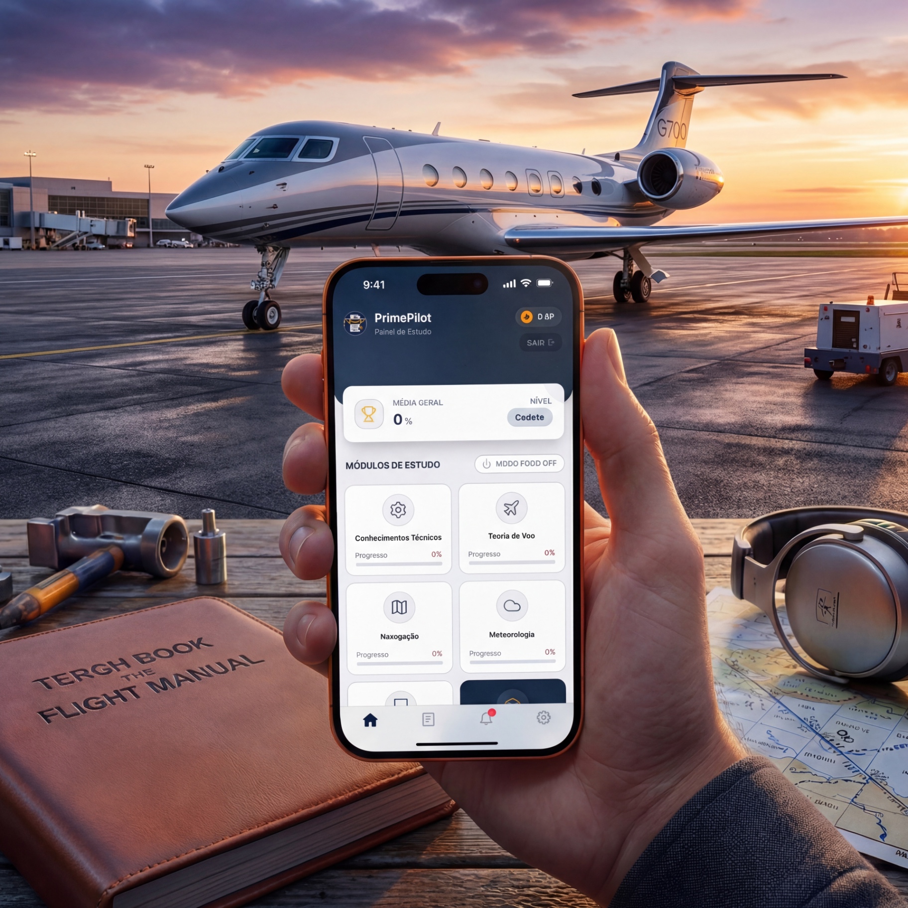 PrimePilot app em uso
